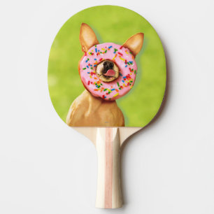 Pala De Ping Pong El perro divertido de la chihuahua con asperja el