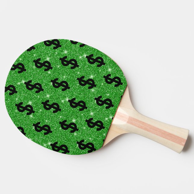 Pala De Ping Pong El Rótulo negro del dinero del empresario Wall Str (Lateral)