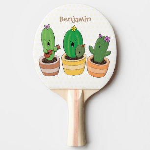 Pala De Ping Pong El trío de cactus lindo canto ilustracion personal