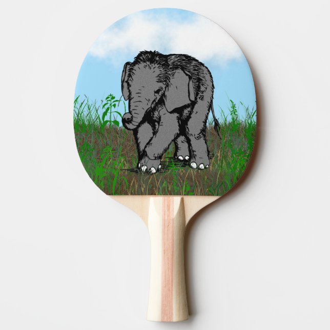 Pala De Ping Pong Elefante bebé (Reverso)