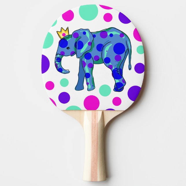 Pala De Ping Pong Elefante Polka Dot Ping Pong Paddle (Anverso)