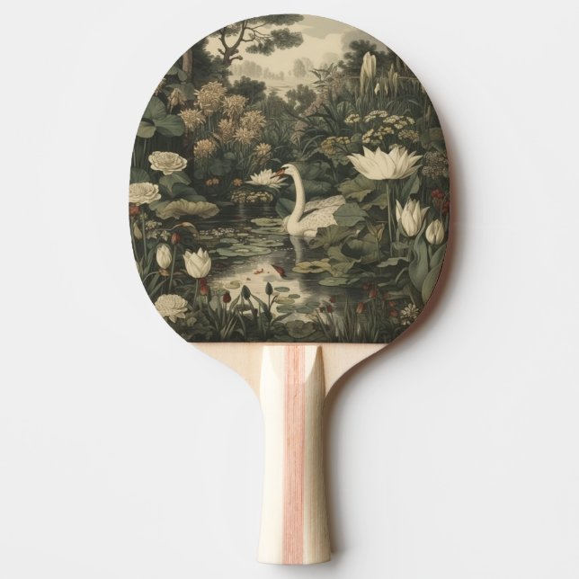 Pala De Ping Pong Elegancia botánica - Cisne en el bosque (Anverso)