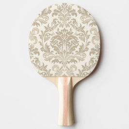 Pala De Ping Pong Elegancia de Marfil Barroco Damasco Clásico Antigu