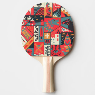 Pala De Ping Pong Elegancia medieval: diseño de patrones sin foco