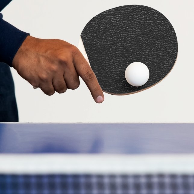 Pala De Ping Pong Elegant Black Leather Finish Texture (in situ)