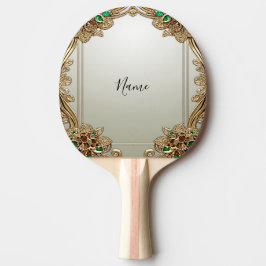 Pala De Ping Pong Elegant Gold Ornate Ping Pong Paddle