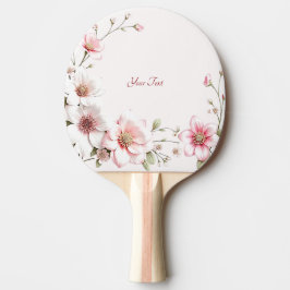 Pala De Ping Pong Elegant Pink White Floral Ping Pong Paddle