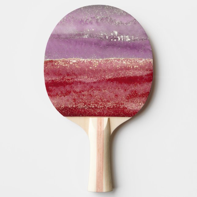 Pala De Ping Pong Elegant purple and gold glitter (Anverso)
