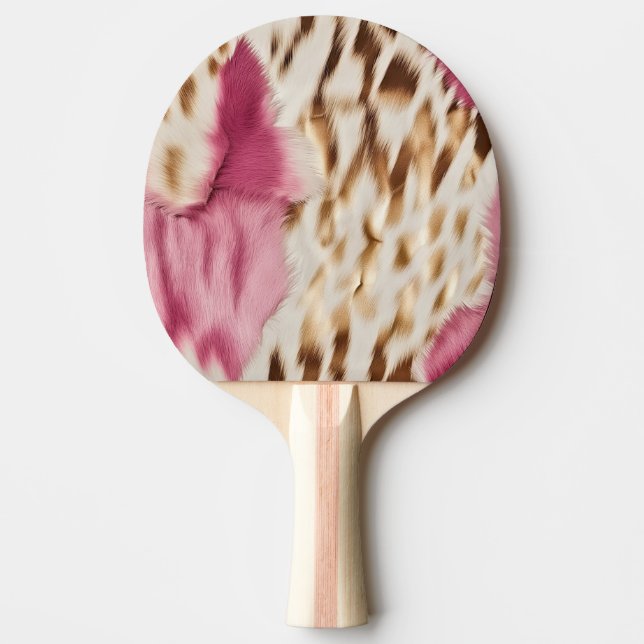 Pala De Ping Pong Elegante Cebra de oro blanco rosado (Anverso)