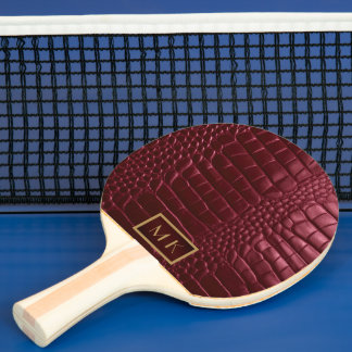 Pala De Ping Pong Elegante cocodrilo rojo burdeos