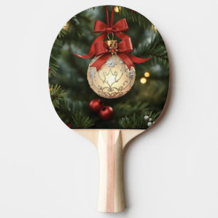 Pala De Ping Pong Elegante colección de adornos navideños con arco r
