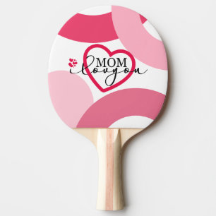 Pala De Ping Pong Elegante diseño Texto Mamá te amo con corazón