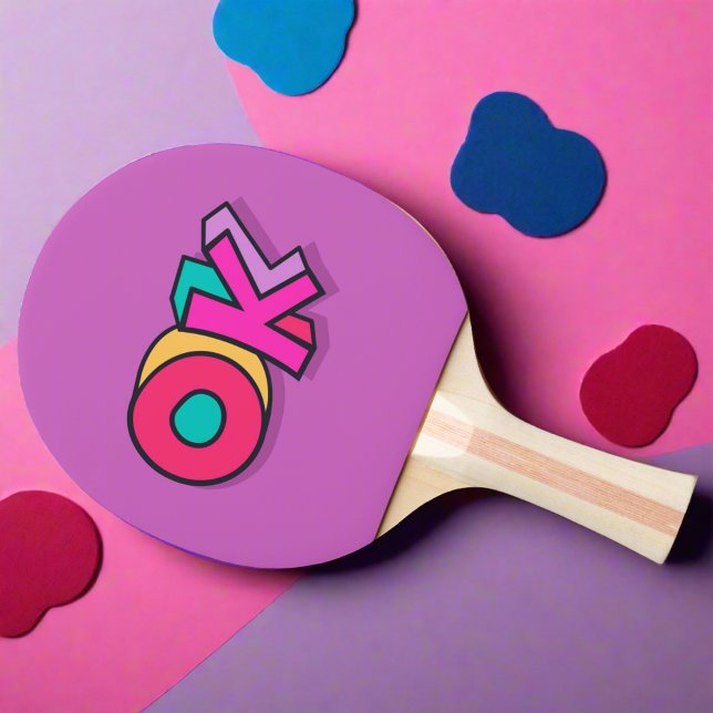 Pala De Ping Pong Elegante Guay "OK" Negrita Deporte Púrpura Diversi (Subido por el creador)