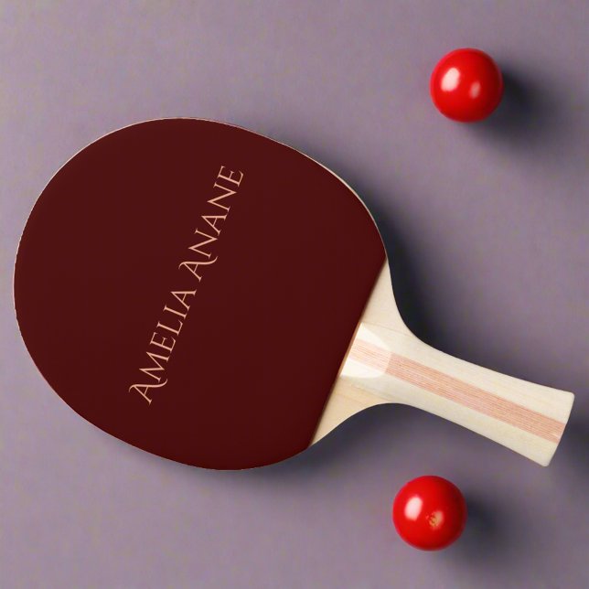 Pala De Ping Pong Elegante guión rosa rojo oscuro y Rubor (Subido por el creador)