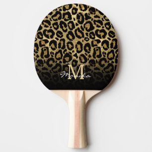 Pala De Ping Pong Elegante Leopardo de oro personizado