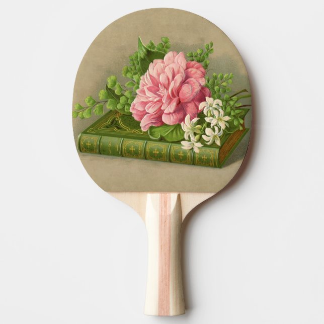 Pala De Ping Pong Elegante libro elegante de flores de época peony (Anverso)