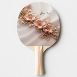 Pala De Ping Pong Elegante Naranja Peach Floral Ping Pong Paddle