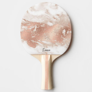 Pala De Ping Pong Elegante nombre de mármol líquido rosa rosado mode