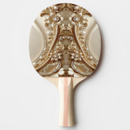 Pala De Ping Pong Elegante Paleta de Ping Pong Floral Dorada Ornamen