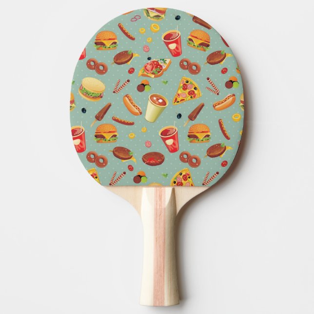 Pala De Ping Pong Elegante patrón de comida rápida (Anverso)