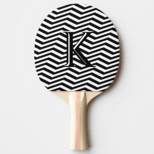 Pala De Ping Pong Elegante Personalizado monograma de franja de chev