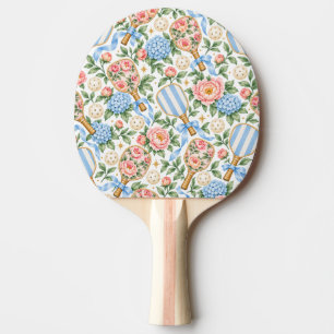 Pala De Ping Pong Elegante Pickleball Azul y Rosa Claro Costero