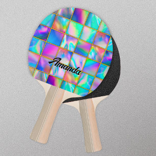 Pala De Ping Pong Elegante plaza holográfica de moda de imitación de