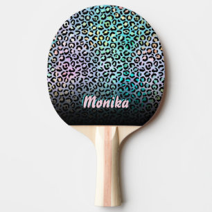 Pala De Ping Pong Elegante Relieve metalizado irlandés Glam Leopard 