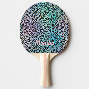 Pala De Ping Pong Elegante Relieve metalizado irlandés Glam Leopard 