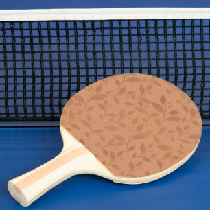 Pala De Ping Pong Elegante Resumen marrón Resumen patrón de hojas ot