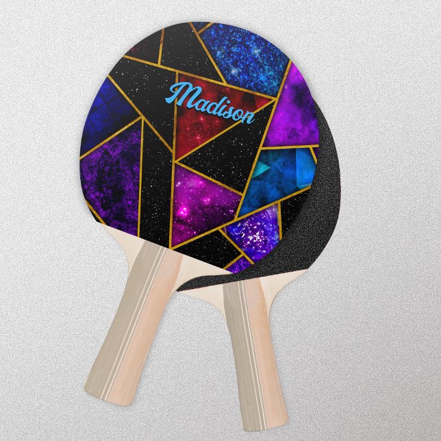 Pala De Ping Pong Elegante rojo violeta giratorio geométrico (Subido por el creador)