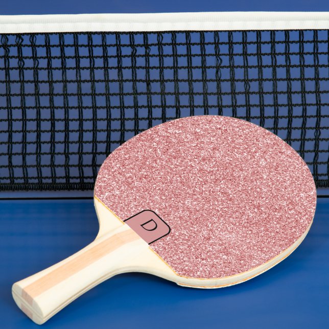Pala De Ping Pong Elegante Rosa-Faux Purpurina y espárragos (in situ)