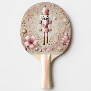 Pala De Ping Pong Elegante y Caprichoso Cascanueces Pastel Rosa y Do