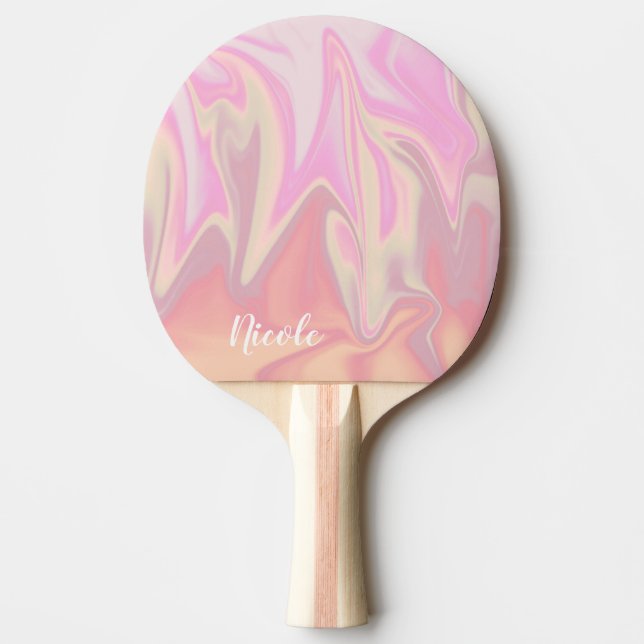 Pala De Ping Pong elegante y elegante mármol rosa (Anverso)