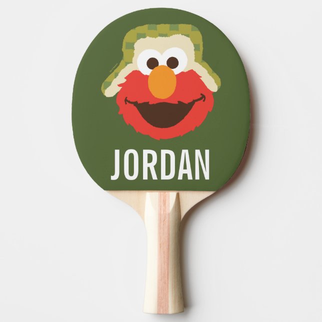 Pala De Ping Pong Elmo Woodland Face | Añadir su nombre (Anverso)