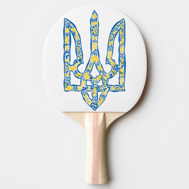 Pala De Ping Pong Emblema nacional ucraniano trident tryzub (Anverso)