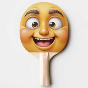 Pala De Ping Pong emoji Amarilla 3D Feliz/Angry