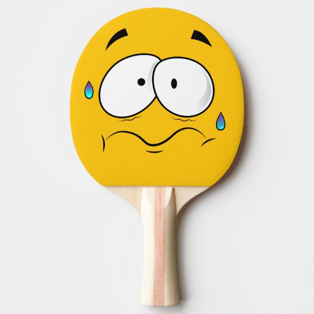 Pala De Ping Pong Emoji amarilla asustado (Anverso)