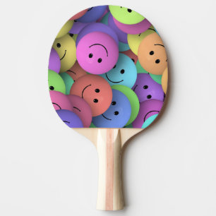 Pala De Ping Pong Emoji de Caras Felices Coloridas