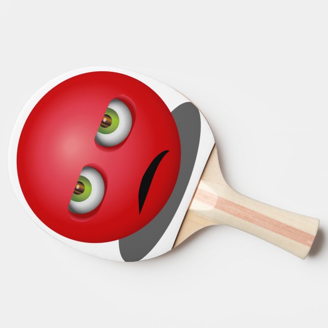 Pala De Ping Pong Emoji furiosa - Cara divertida (Lateral)