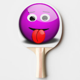 Pala De Ping Pong Emoji púrpura - Cara divertida
