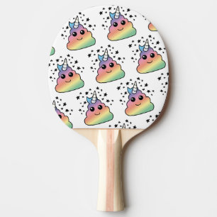 Pala De Ping Pong Emoji unicornio de arcoiris kawaii