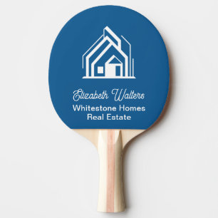 Pala De Ping Pong Empresa Inmobiliaria Azul Personalizada