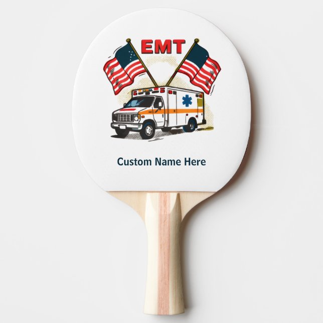 Pala De Ping Pong EMT Custom Gift, Perfect for first responders (Anverso)