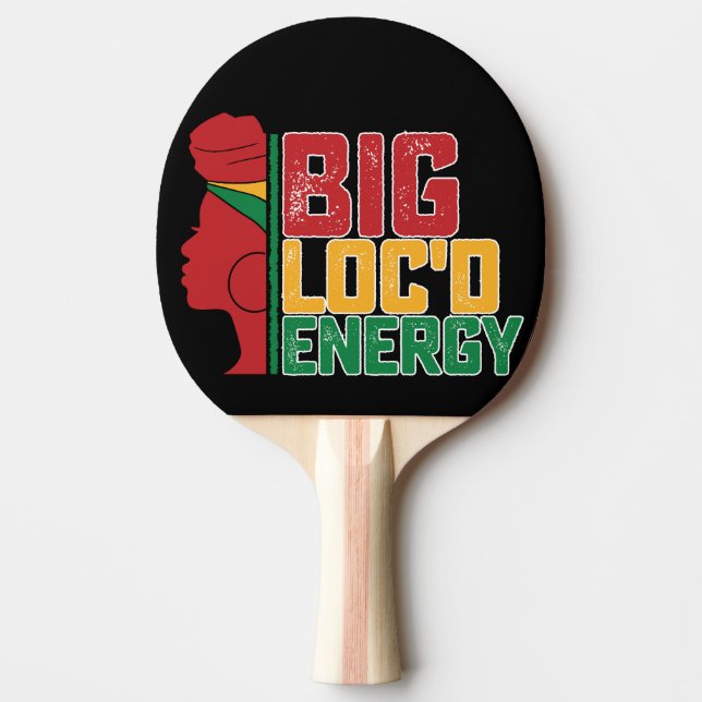 Pala De Ping Pong Energía negra de Juneteenth con gran estilo y libe (Anverso)