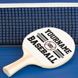 Pala De Ping Pong Equipo de NOMBRE del jugador de béisbol retro pers