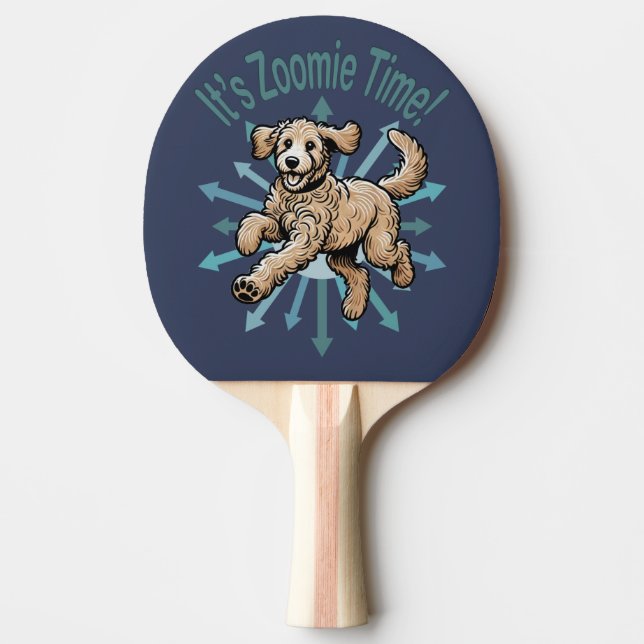 Pala De Ping Pong Es el Doodle dorado de Zoomie Time (Anverso)