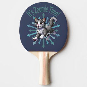 Pala De Ping Pong Es el gato Zoomie Time Gray Bicolor