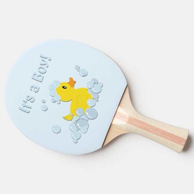Pala De Ping Pong Es un niño bebé azul (Reverso)