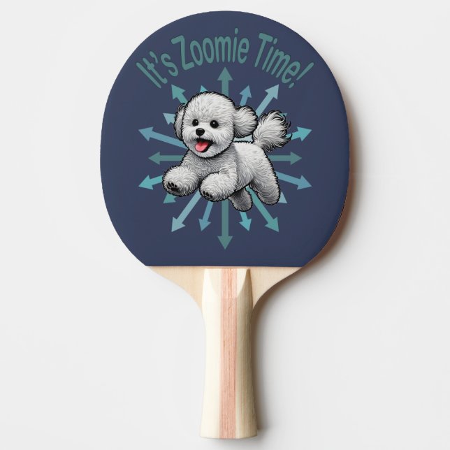 Pala De Ping Pong Es Zoomie Time Bichon Frise (Anverso)